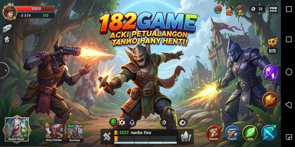 Tampilan aksi menegangkan dalam gameplay 182GAME yang seru.