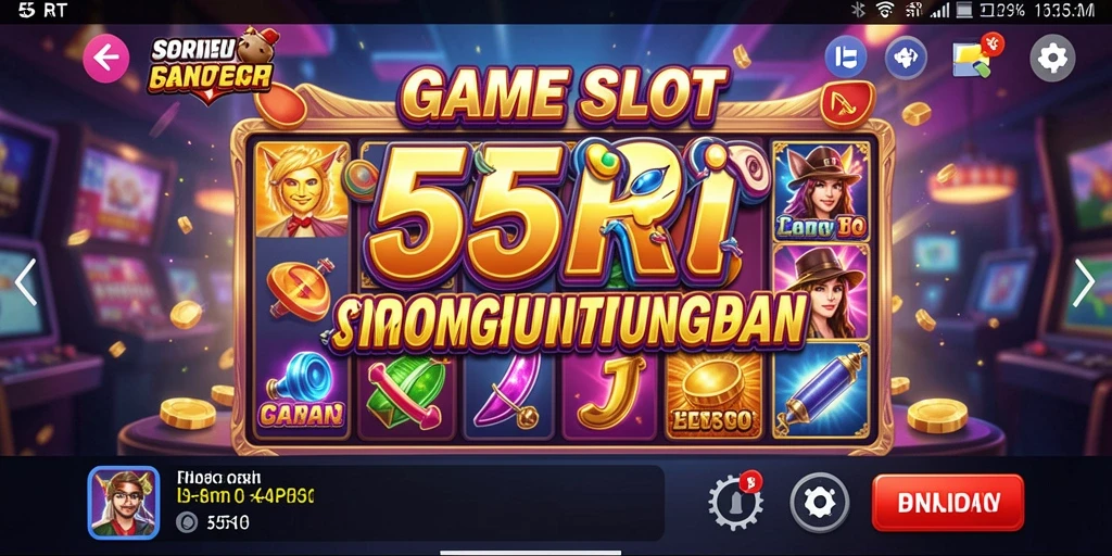 Tampilan gameplay seru dengan kombinasi grafis yang menarik di 55RT.