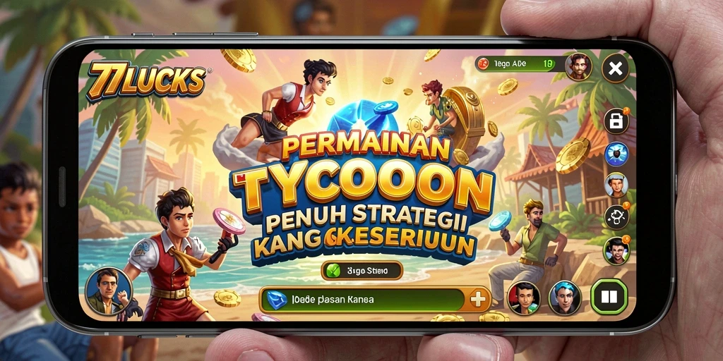 Screenshot utama 77LUCKS menampilkan gameplay Tycoon yang dinamis.