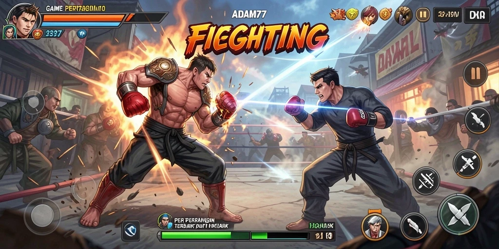 Gameplay seru dalam pertarungan epik di ADAM77.
