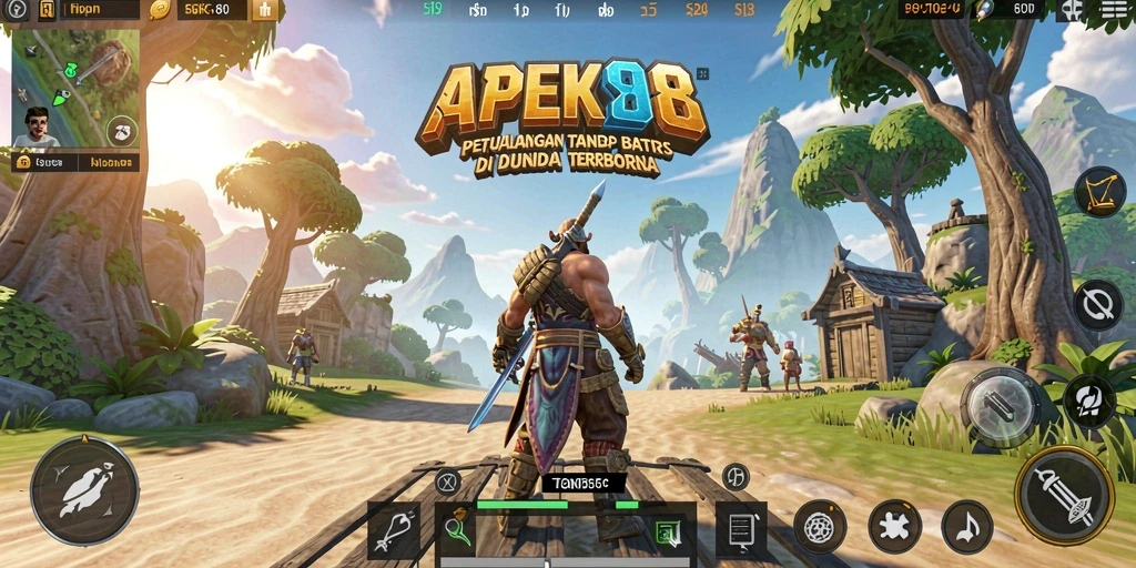 Tampilan gameplay APEK88 dengan eksplorasi dunia terbuka yang menakjubkan.