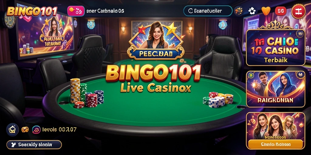 Tampilan gameplay Live Casino di BINGO101 yang mendebarkan.