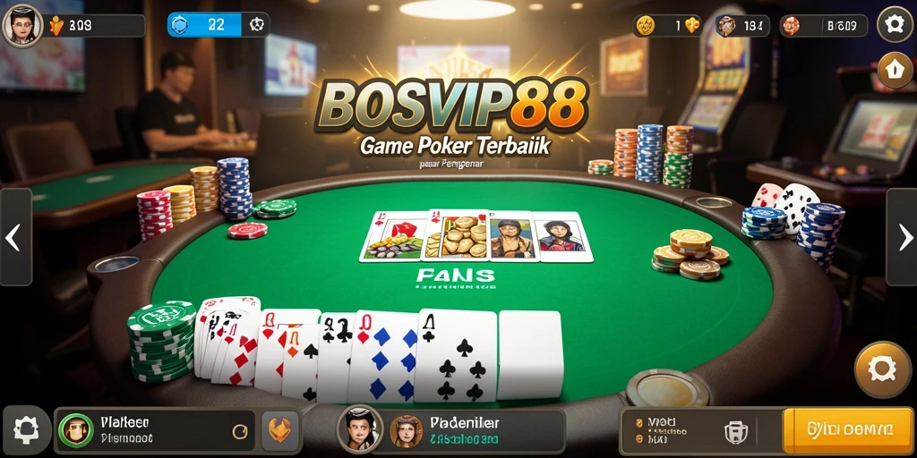 Tampilan gameplay Poker yang seru di BOSVIP88.