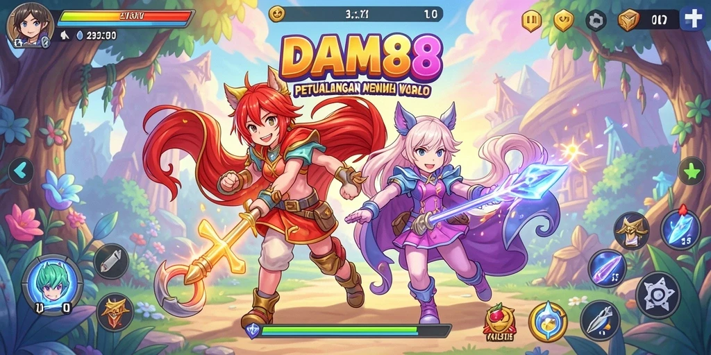 Tangkapan layar menunjukkan aksi seru dalam game Anime DAM88.