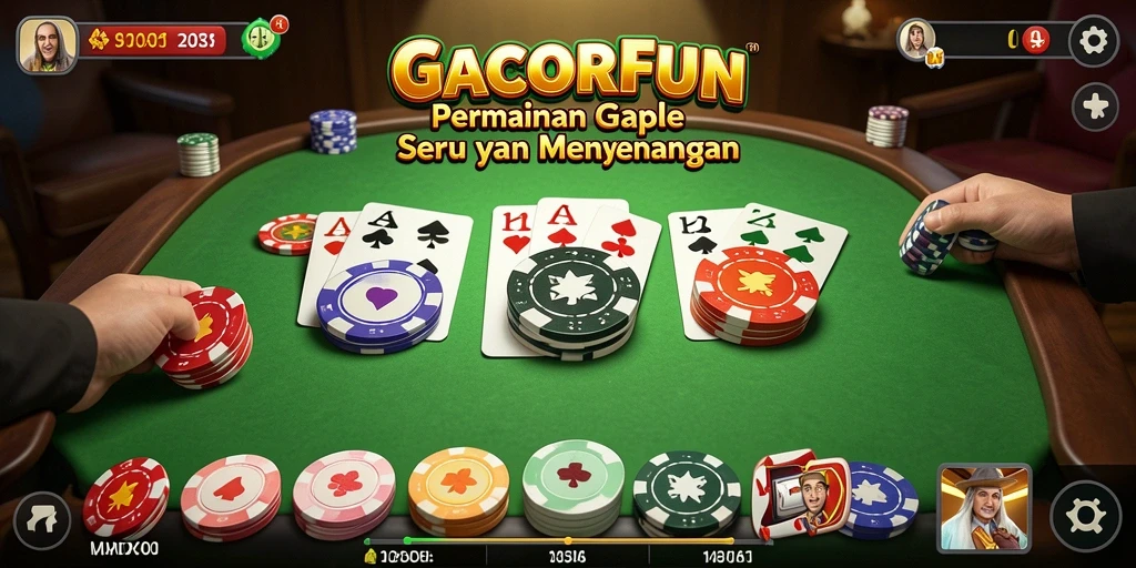 Tampilan gameplay Gaple yang seru dan interaktif di GACORFUN.