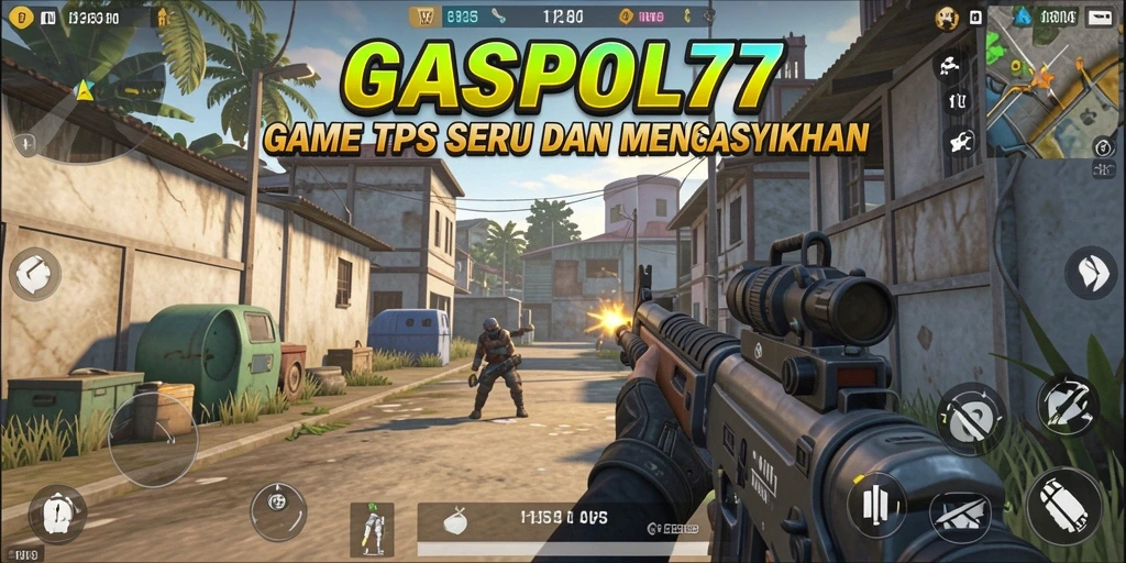 Screenshot GASPOL77 menunjukkan aksi menegangkan dalam pertempuran TPS.
