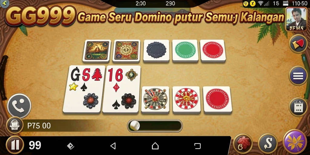 Tangkapan layar menunjukkan gameplay seru dalam GG999 dengan Domino.
