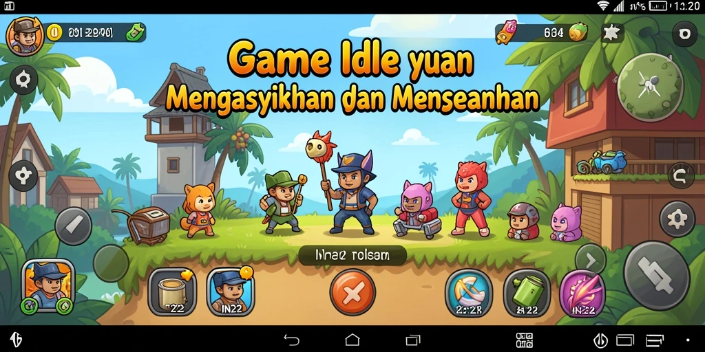 Tangkapan layar gameplay IN22 yang menunjukkan kemajuan dalam mode Idle.