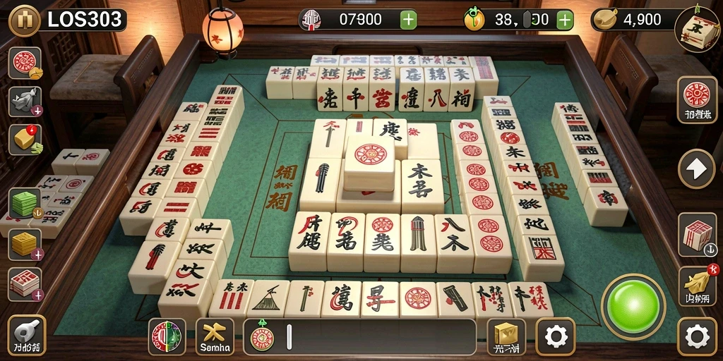 Tampilan menarik dari gameplay Mahjong di LOS303.