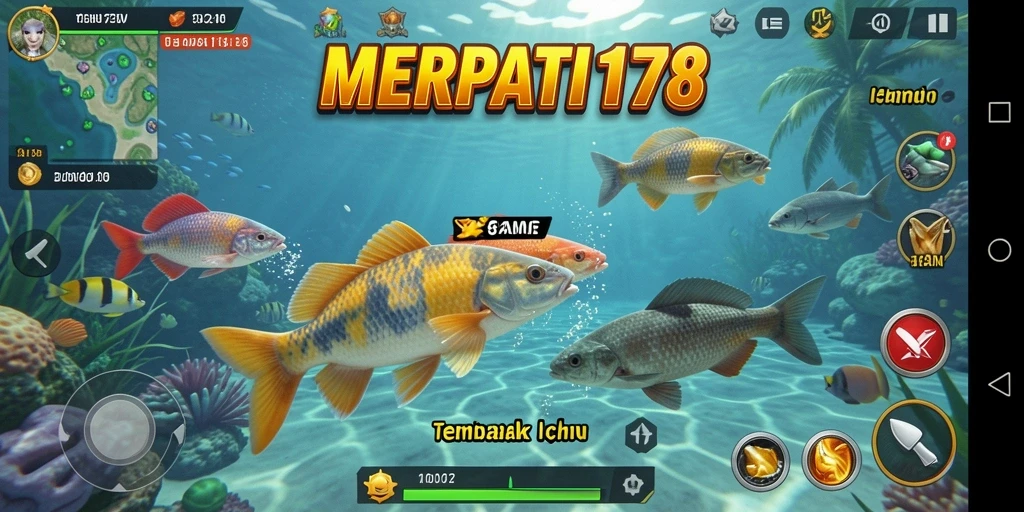 Tangkapan layar gameplay seru dari MERPATI178 saat menembak ikan.