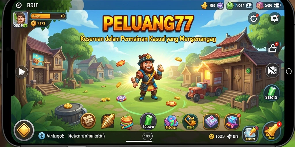 Screenshot permainan PELUANG77 menampilkan grafis cerah dan gameplay menarik.