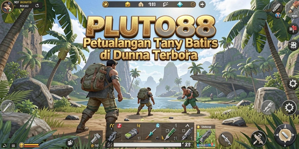 Tangkapan layar gameplay PLUTO88 menampilkan eksplorasi dunia yang luas.