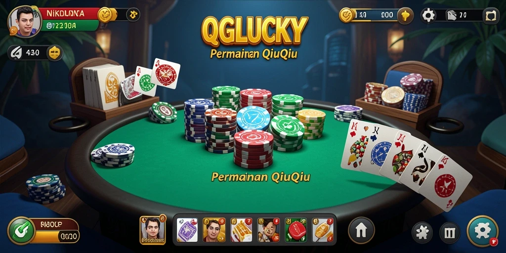 Tampilan gameplay QiuQiu di QGLUCKY yang menarik.