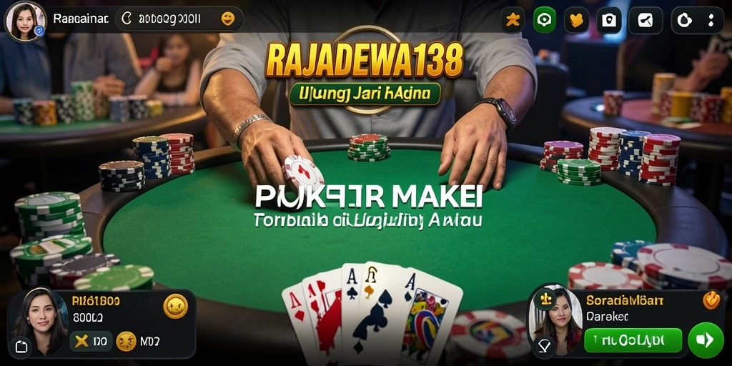 Tampilan gameplay poker di RAJADEWA138 yang seru dan memikat.