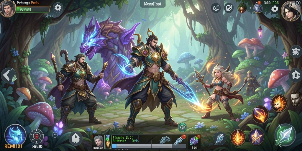 Tampilan gameplay RPG yang menegangkan dan penuh aksi di REMI101.