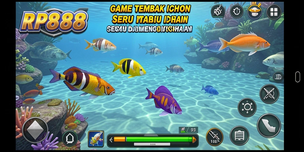 Tampilan gameplay seru dari game Tembak Ikan RP888.