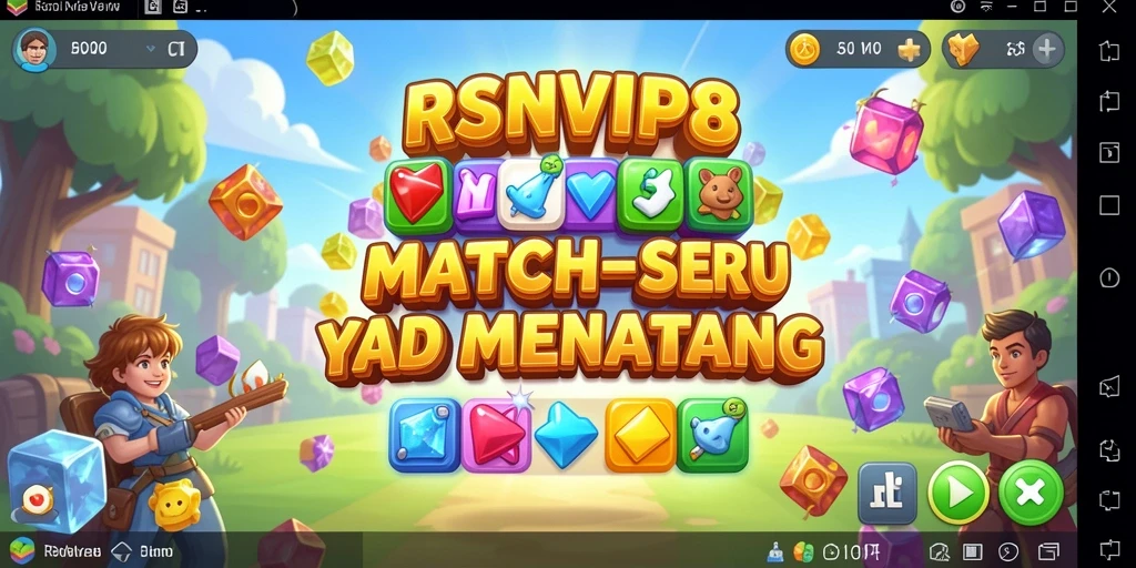 Tampilan menarik dari gameplay Match-3 di RSNVIP8.
