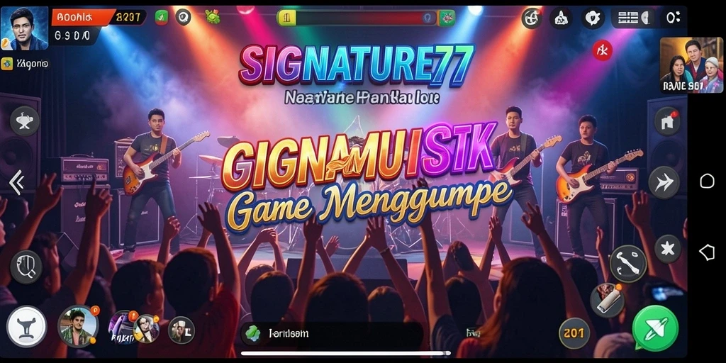 Tampilan utama SIGNATURE77 dengan gameplay musik yang seru dan interaktif.