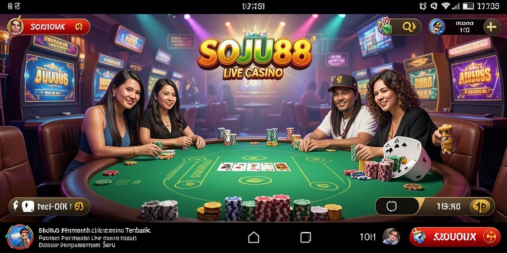 Tampilan gameplay Live Casino di SOJU88 yang mendebarkan.