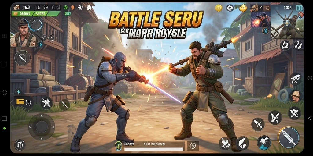 Tangkapan layar T6 menampilkan aksi seru di medan perang Battle Royale.