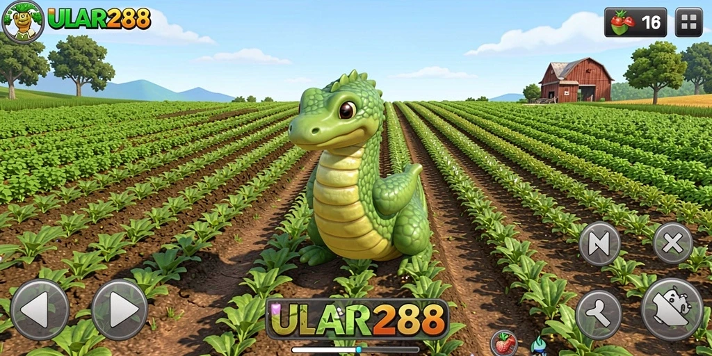 Gameplay ULAR288 menampilkan aktivitas seru dalam bertani dan berkebun.