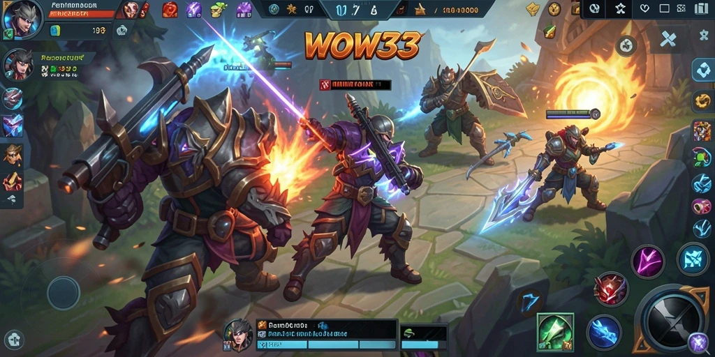 Gameplay seru dan intens dari WOW33 dalam pertempuran MOBA.